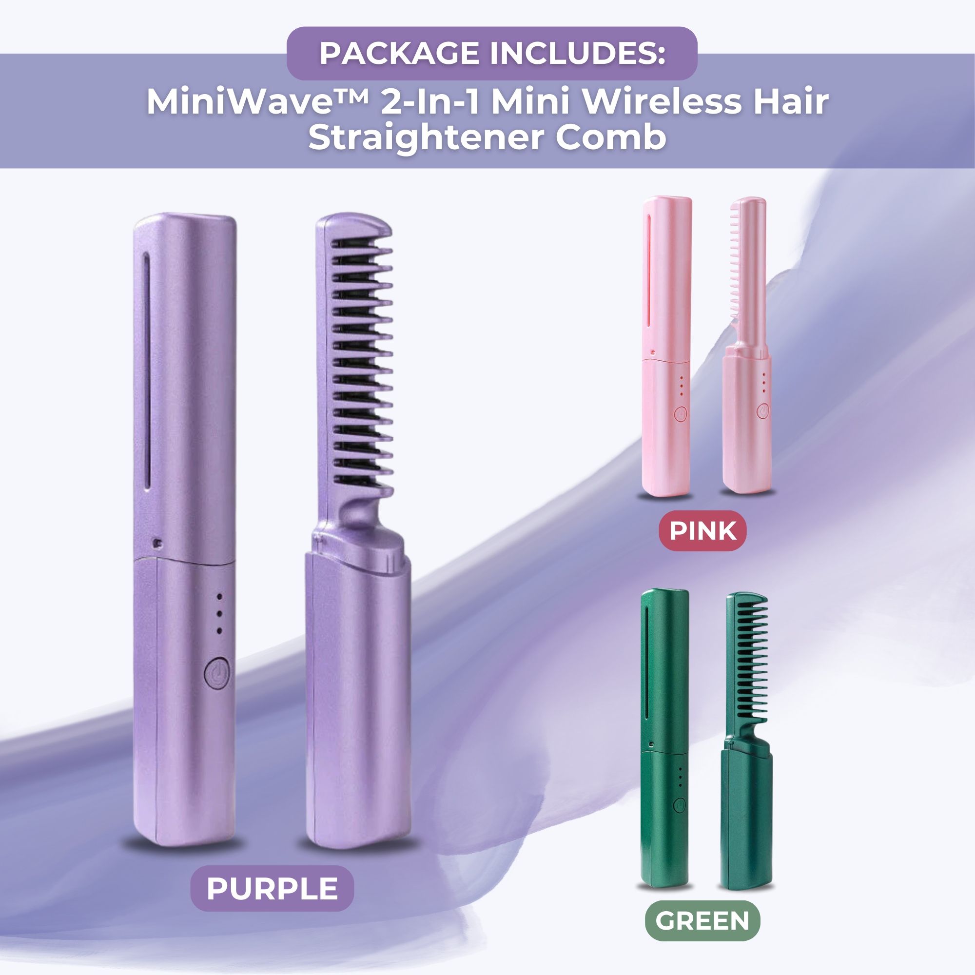MiniWave™ 2-In-1 Mini Wireless Hair Straightener Comb