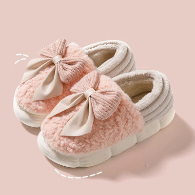 Bowow Fluffy Slippers with Big Bow