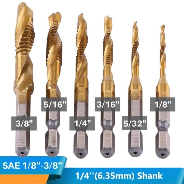 Titrillbit 6-Piece Titanium Plated Tap Drill Bit Set