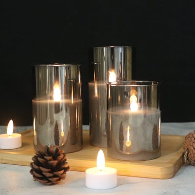 Flamelite Flickering LED Candle Set Of 3 with remote control