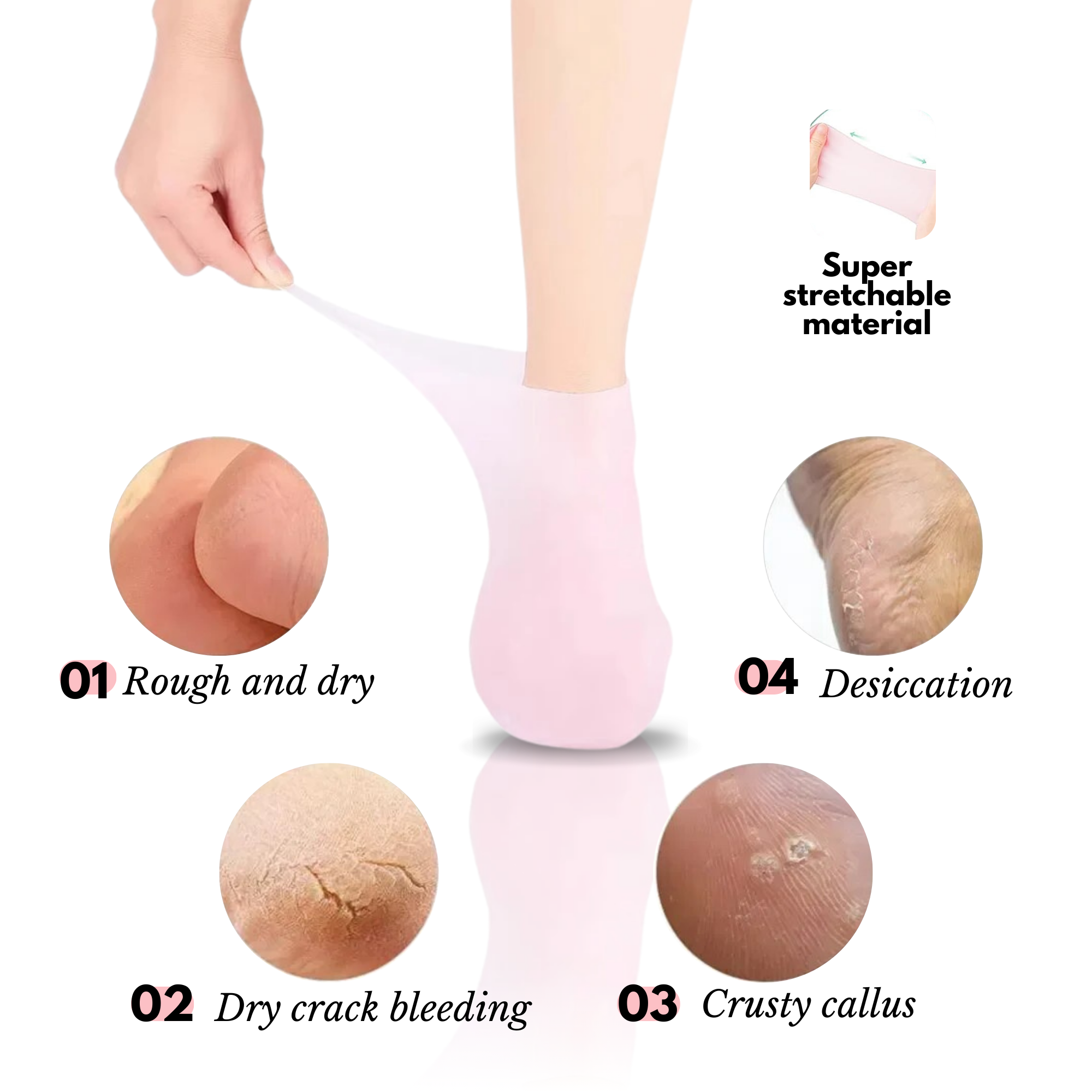 Footies™ Reusable Moisturizing Foot Mask Silicone Socks | BUY 1 PAIR GET 2 PAIRS