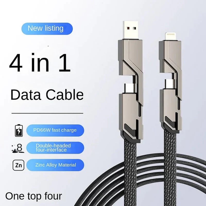 Syncable 4-in-1, 60W Fast Charge & Sync Cable