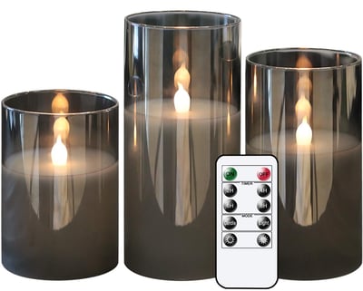 Flamelite Flickering LED Candle Set Of 3 with remote control