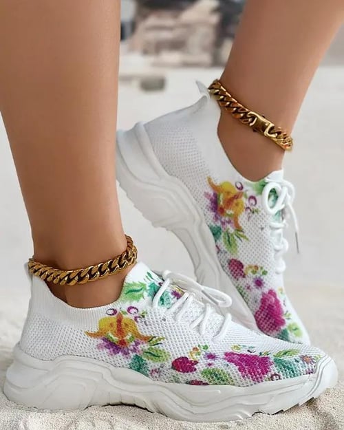 Floral Print Sneakers