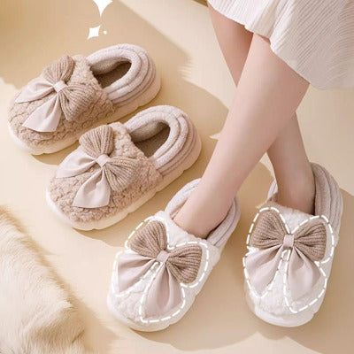 Bowow Fluffy Slippers with Big Bow