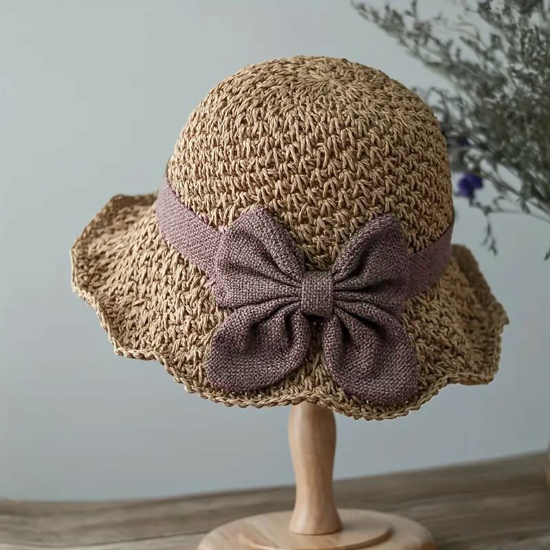 Strabow Foldable Straw Hat with Bow