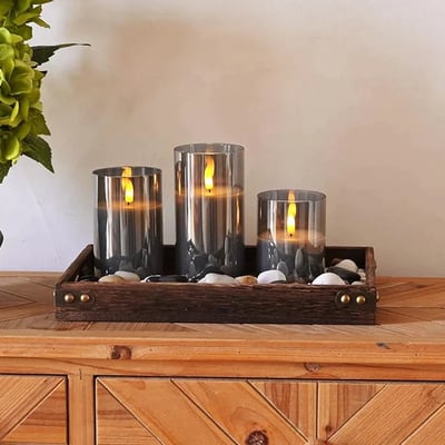 Flamelite Flickering LED Candle Set Of 3 with remote control