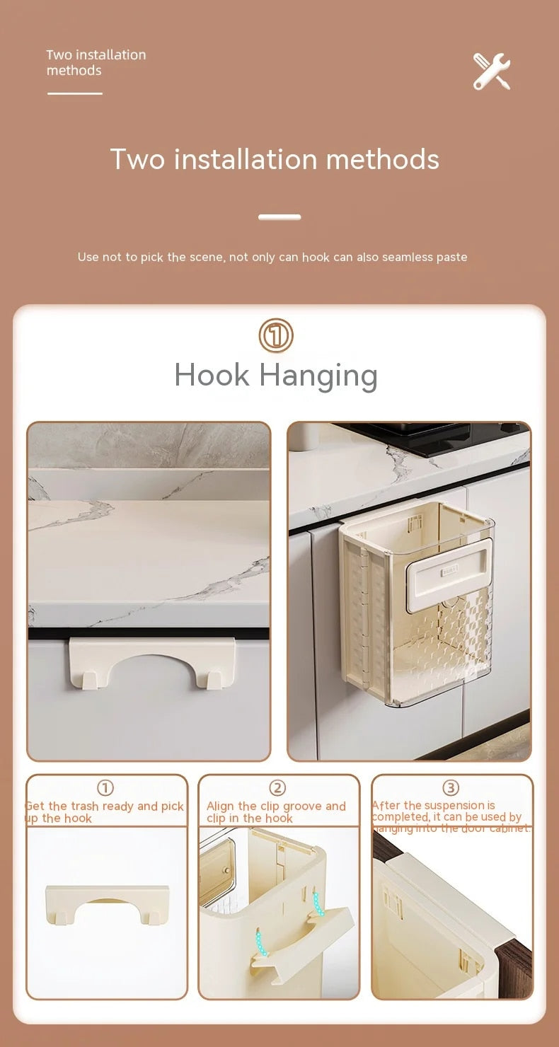 Hangbin Foldable Wall Hanging Punch-free Trash Can