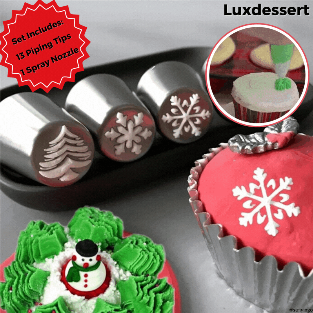 Luxdessert Piping Tips Set of 13 | Easy Baking Like A Pro