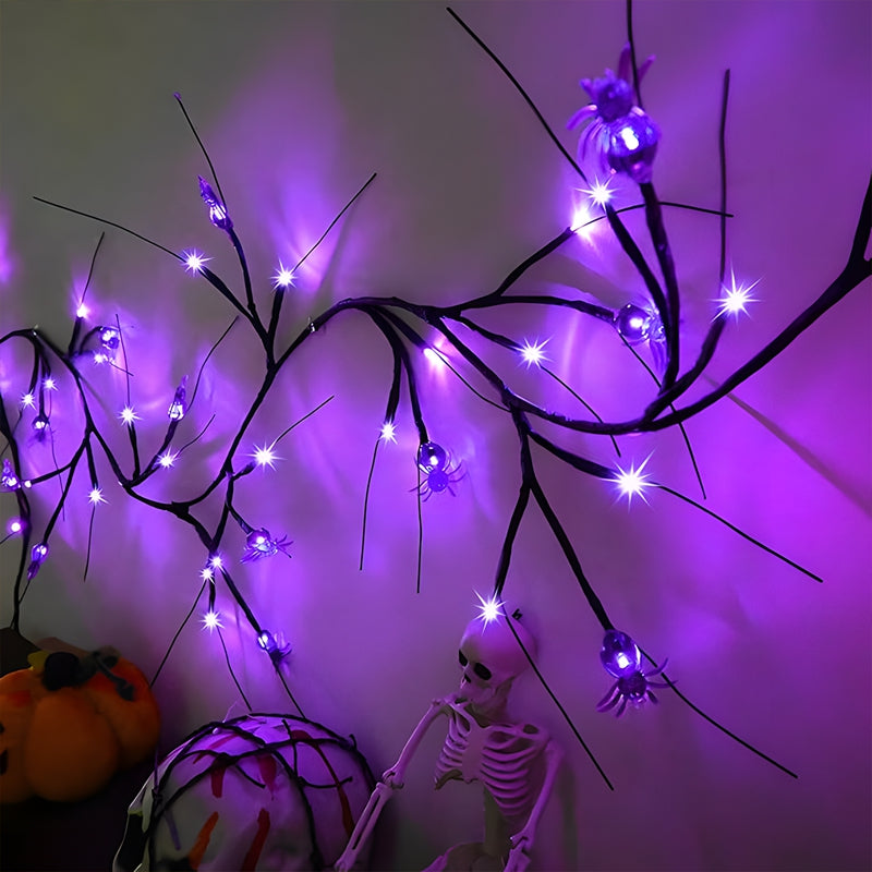 Necrolite Halloween Purple Spider Vine String Lights