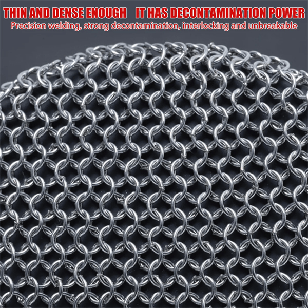 Scrubiron Durable Stainless Steel Chainmail Scrubber for Cast Iron Pans