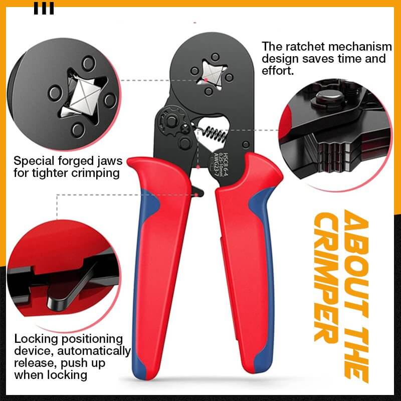 Toolie™ Ratchet Tubular Terminal Wire Crimpers Set