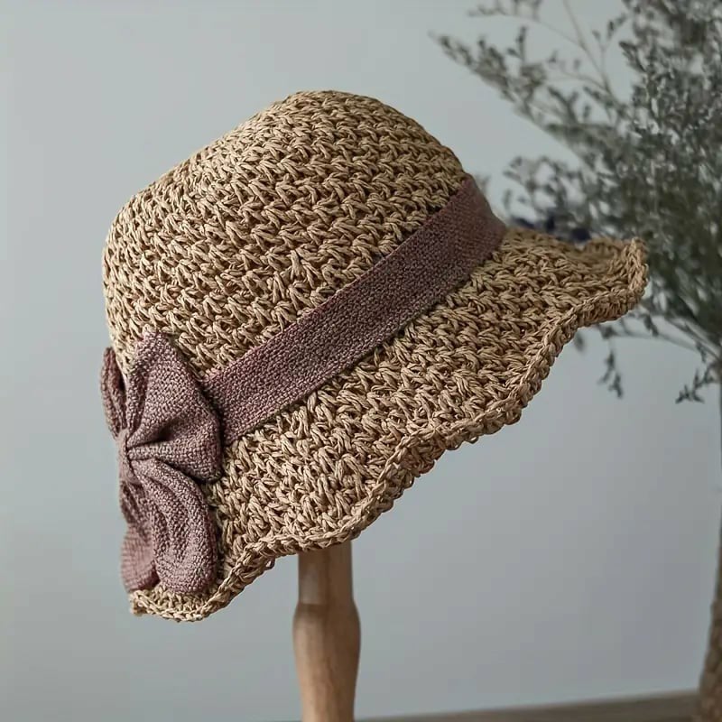 Strabow Foldable Straw Hat with Bow