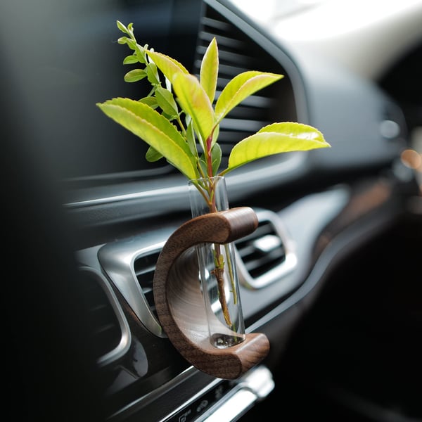 Florold Compact Car Miniature Wood Flower Vase