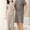 Comfosilk Soft Comfortable Ice Silk Short Sleeve 2-Piece Set