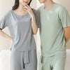 Comfosilk Soft Comfortable Ice Silk Short Sleeve 2-Piece Set