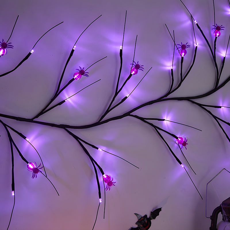 Necrolite Halloween Purple Spider Vine String Lights