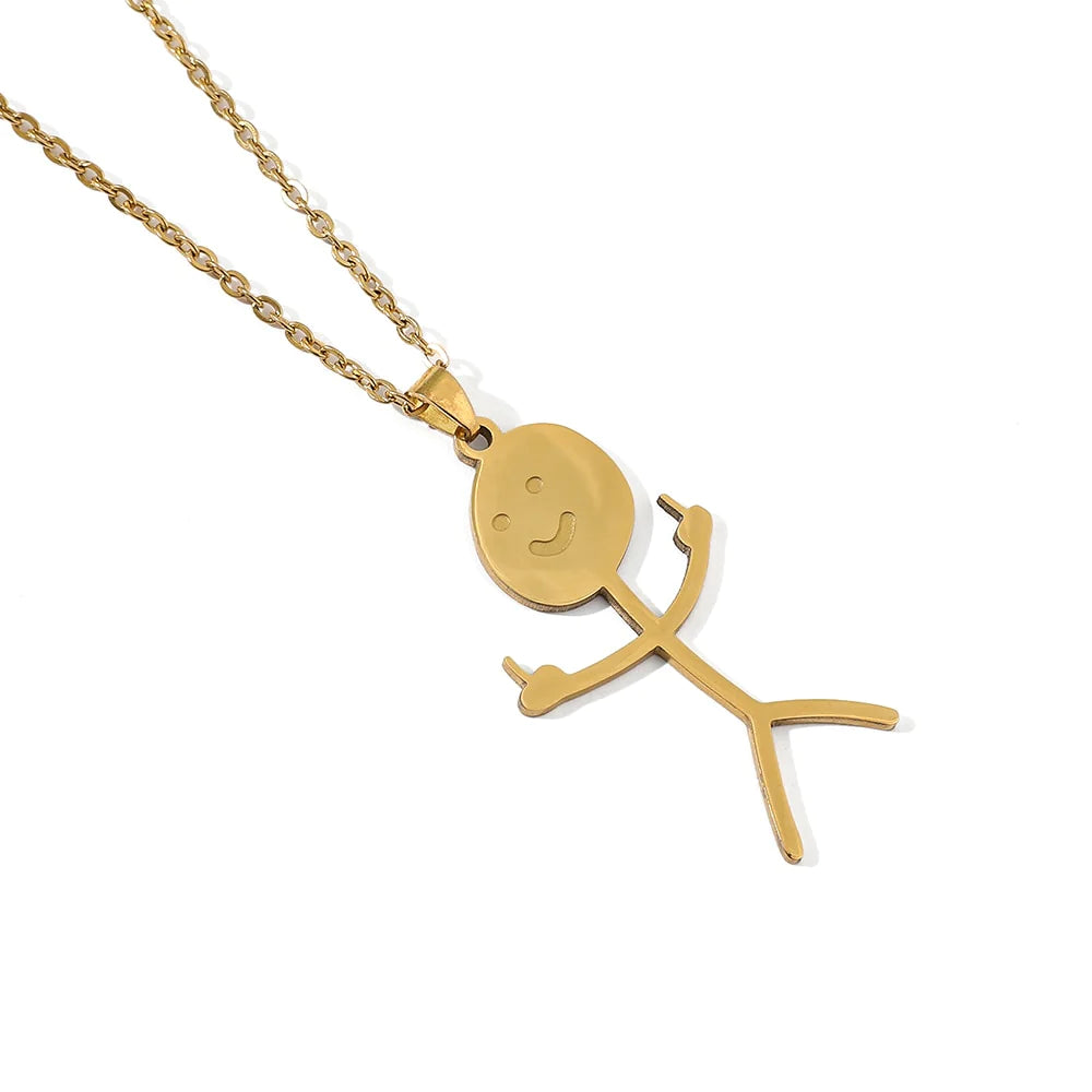 SketchyChic Naughty Stick Man Necklace